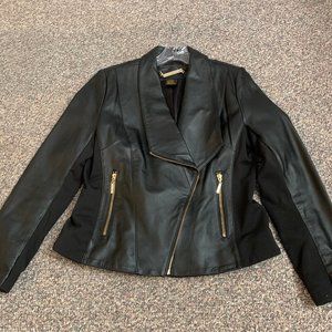 Iman Platinum Lambskin Leather Jacket, Sz Small